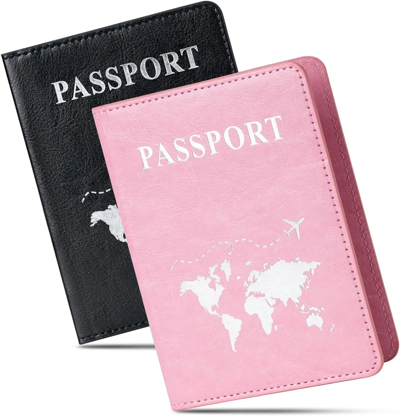 2 Pcs Passport holders??Ultra Slim passport wallet??PU Leather Passport Cover for Women and Men??