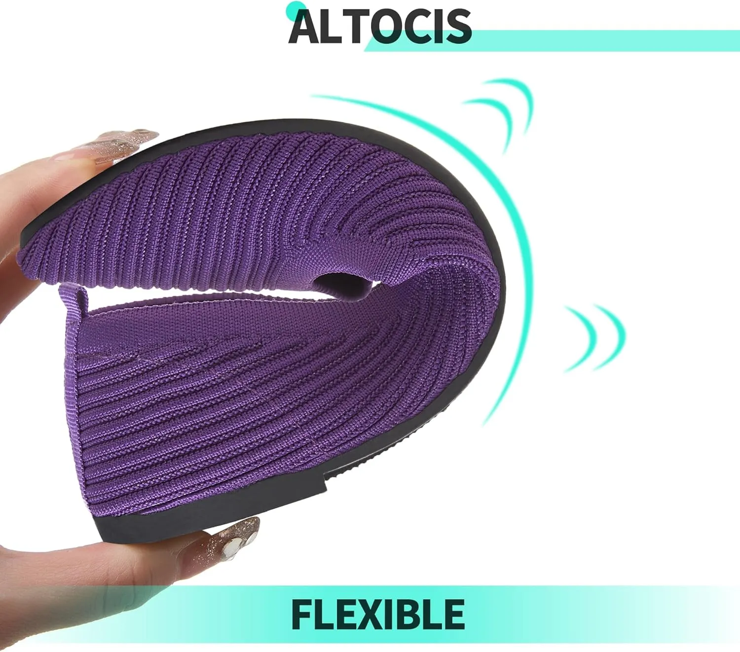 ALTOCIS Womens Knit Ballet Flats Ladies Comfortable Pointed-Toe Dressy Shoes Casual Soft Flat Shoes Ballerina Walking Flats Shoes