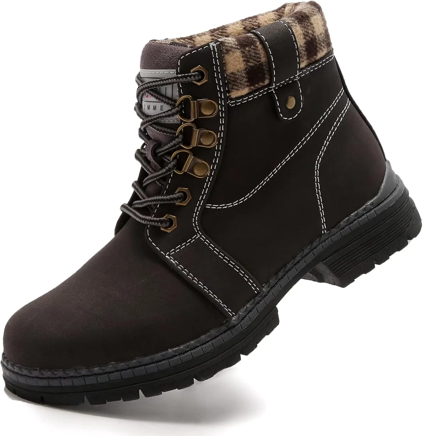 ANJOUFEMME Casual Winter Hiking Boots For Women - Womens Outdoor Snow Ankle Boots Waterproof Lightweight Lace up Fur Lined Walking Hiking Shoes