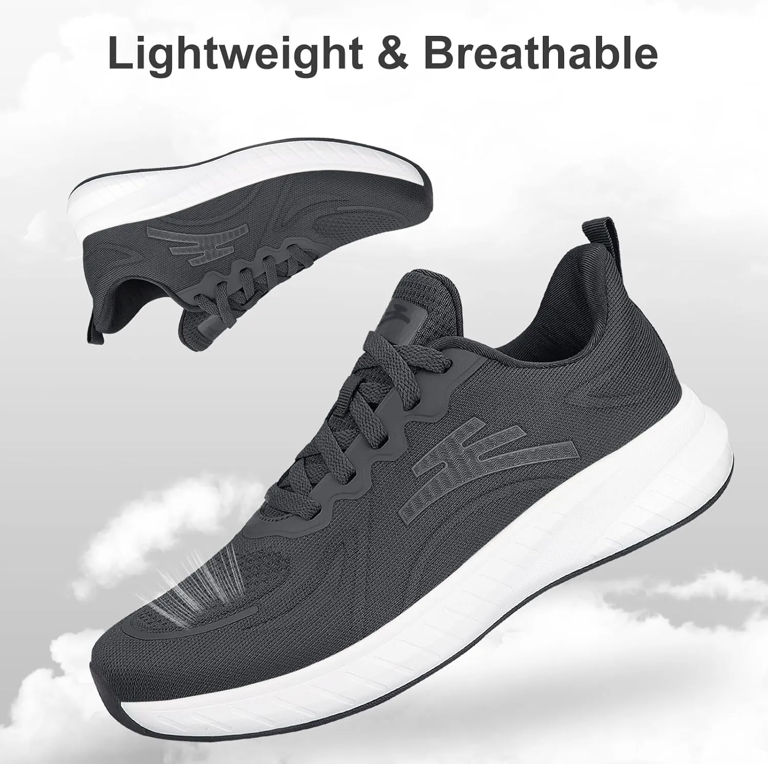 Breathable Running Shoes for Men Anti-Slip Mens Athletic Shoes Lightweight Mens Slip-On Walking Sneakers for Gym Jogging Sports and Workout