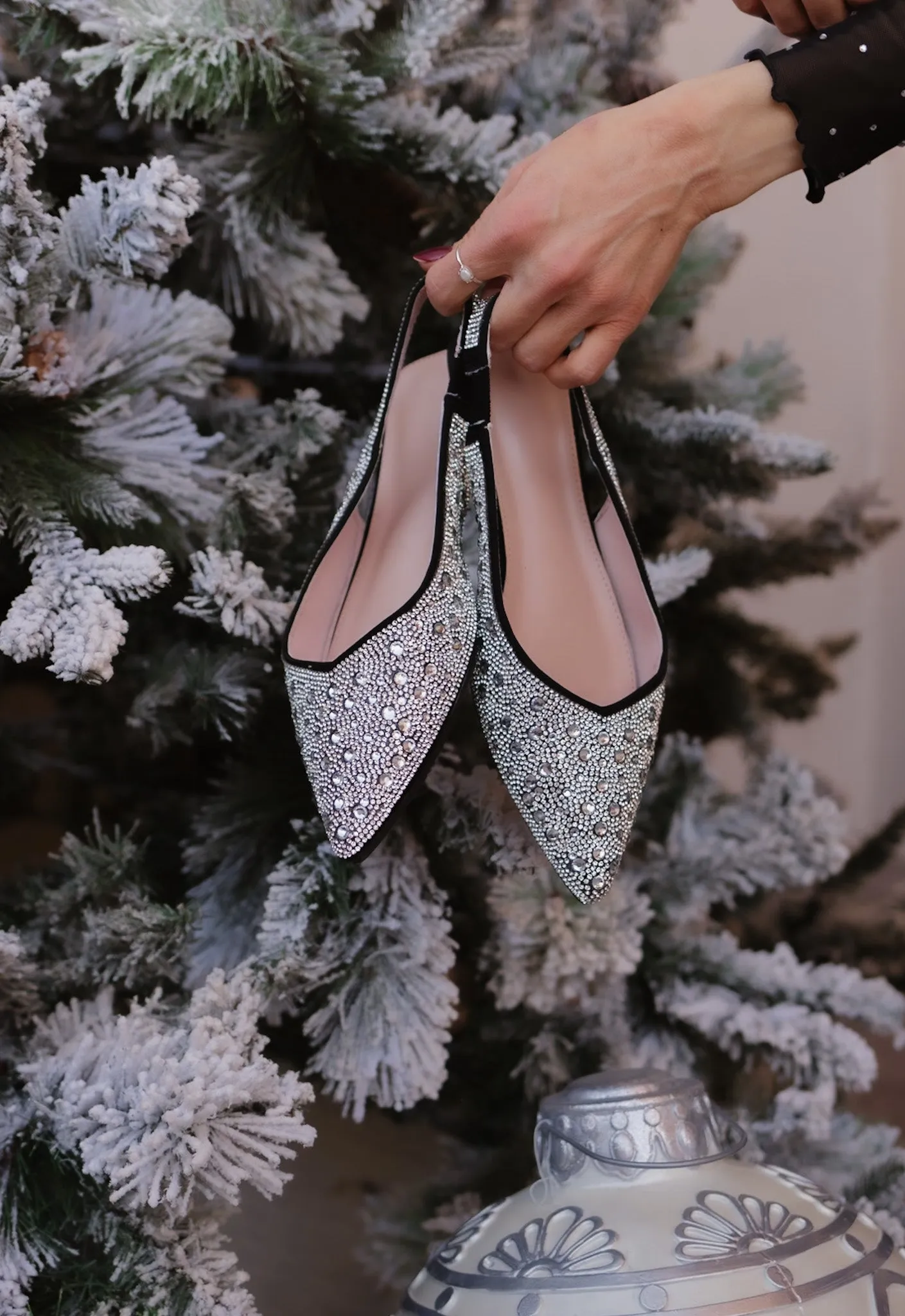 Champagne Toast Rhinestone Flats