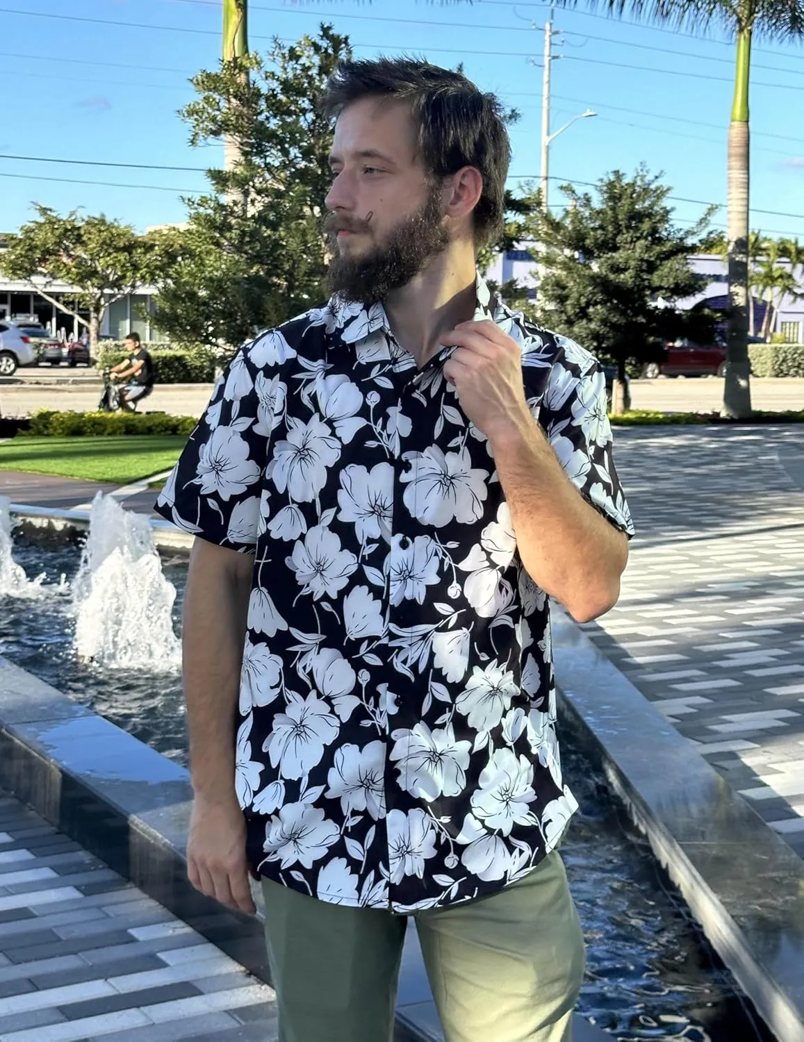 COOFANDY Mens Hawaiian Shirts Short Sleeve Button Down Shirt Casual Summer Beach Shirts Floral Tropical Vacation Resort Wear
