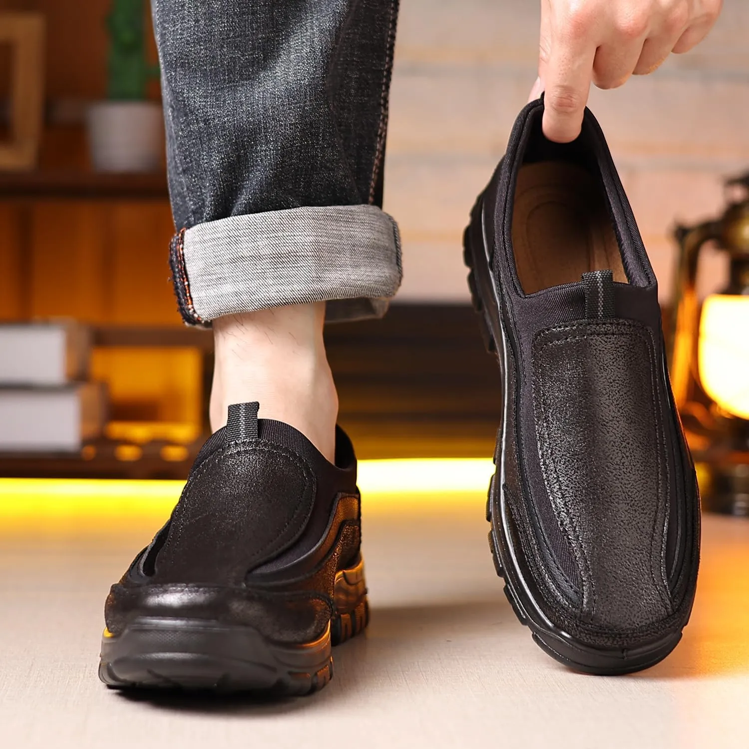 COSIDRAM Mens Casual Shoes Loafers Slip on Moccasin Comfort Soft Lightweight Daily Flats Sneakers