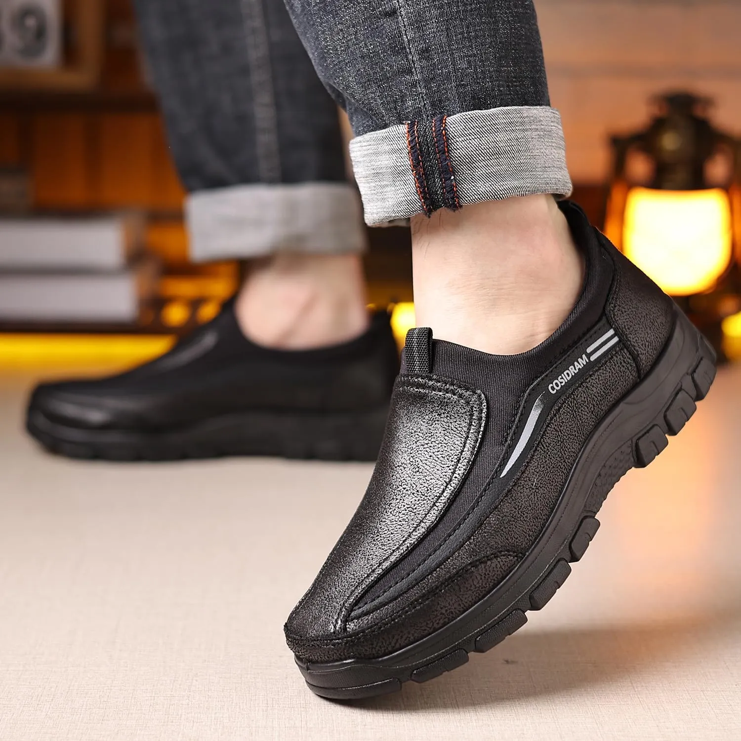 COSIDRAM Mens Casual Shoes Loafers Slip on Moccasin Comfort Soft Lightweight Daily Flats Sneakers