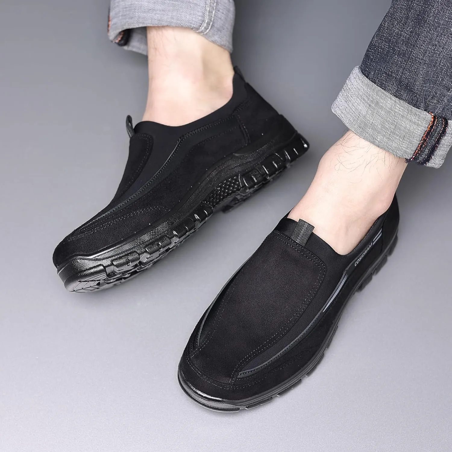 COSIDRAM Mens Casual Shoes Slip on Loafers Comfortable Non Slip Suede Driving Walking Shoes for Men