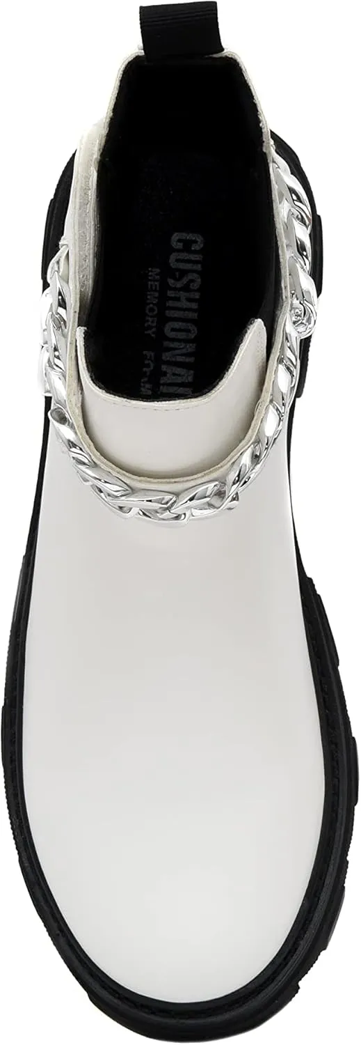 CUSHIONAIRE Women's Clover slip on chelsea boot with Detachable Chain  Memory Foam