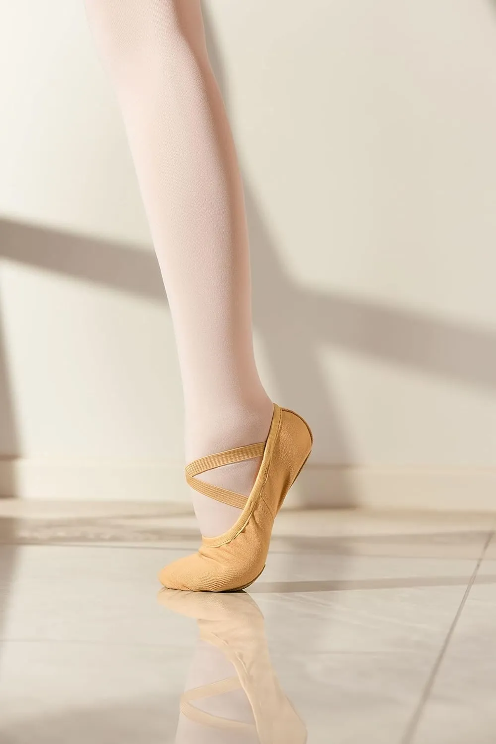 Dance Women's Ballet Shoes Stretch Canvas Performa Dance Slippers Split Sole for Girls/Adult