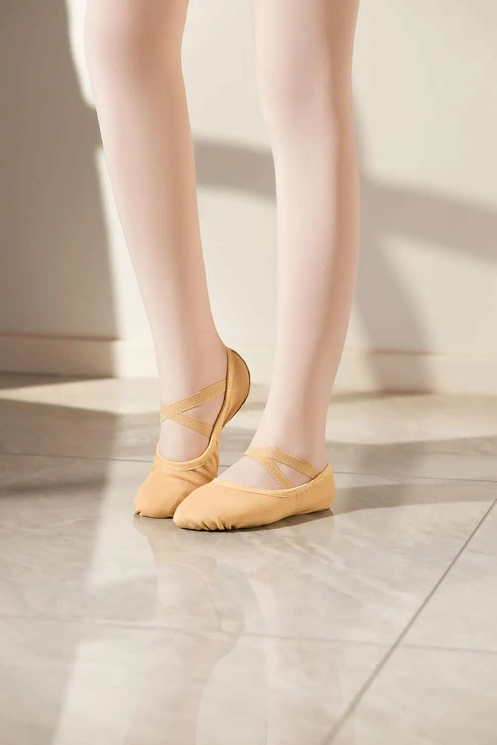 Dance Women's Ballet Shoes Stretch Canvas Performa Dance Slippers Split Sole for Girls/Adult
