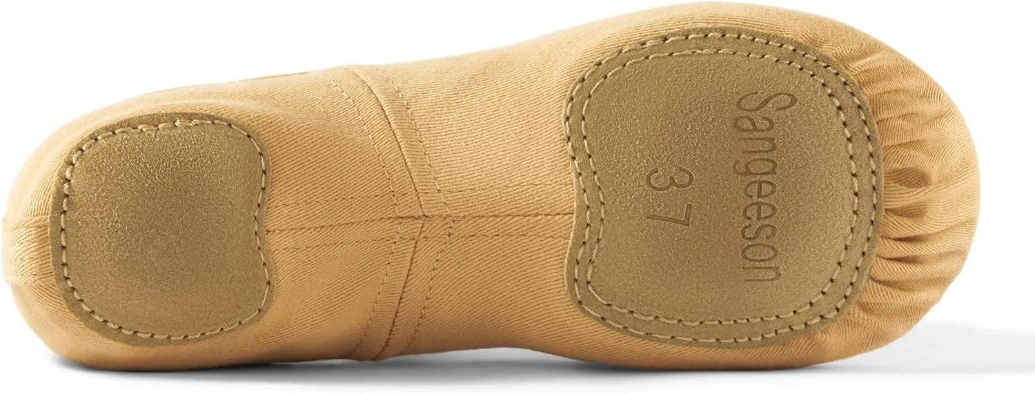 Dance Women's Ballet Shoes Stretch Canvas Performa Dance Slippers Split Sole for Girls/Adult