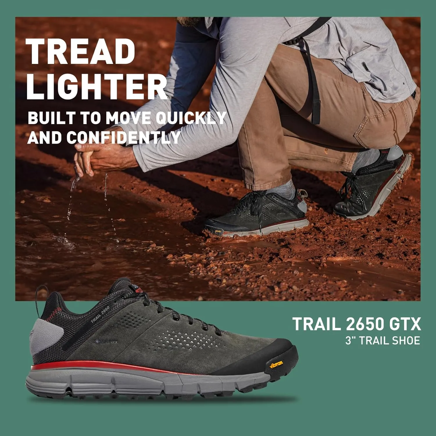Danner Trail 2650 3 Hiking Shoes for Women - Durable Suede & Textile Upper with Breathable Mesh Lining, Ortholite Footbed & Vibram Traction Outsole