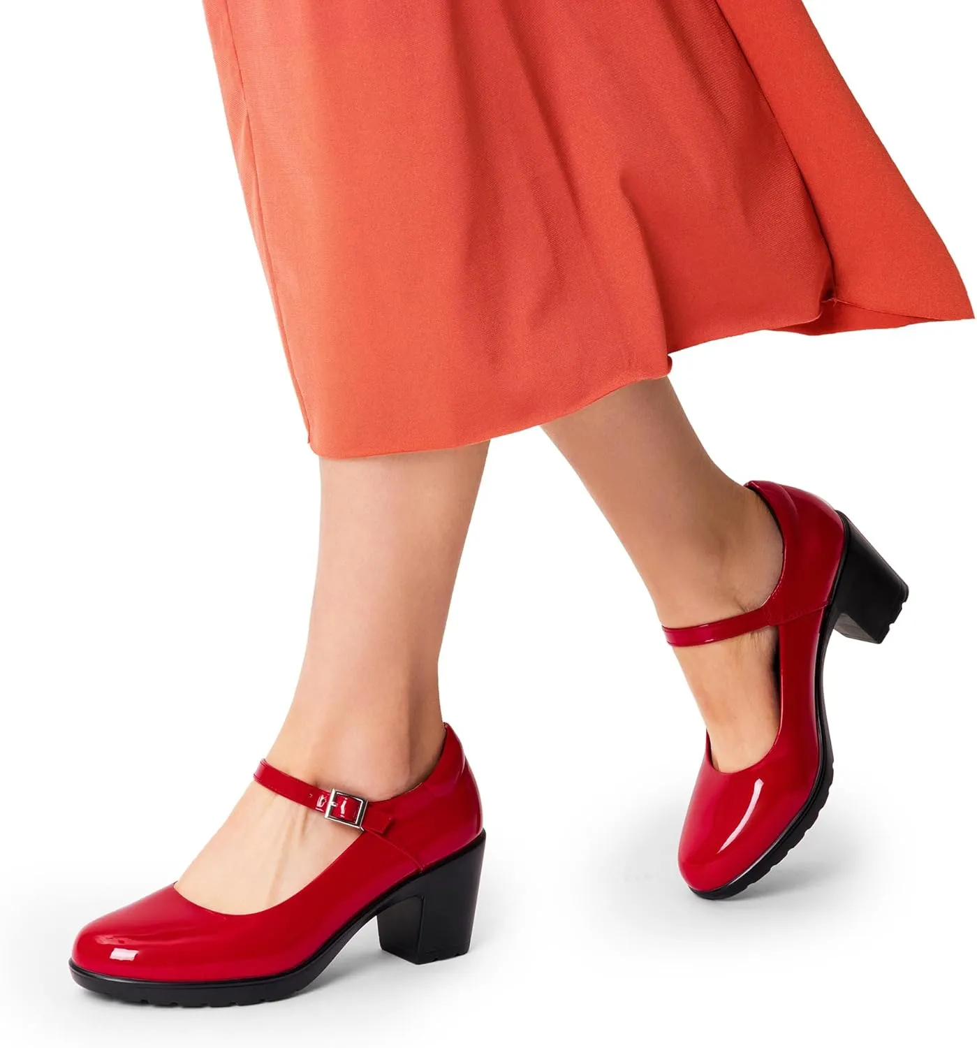 DREAM PAIRS Women's Chunky Low Block Heels Mary Jane Closed Toe Work Pumps Comfortable Round Toe Dress Wedding Shoes