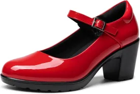 DREAM PAIRS Women's Chunky Low Block Heels Mary Jane Closed Toe Work Pumps Comfortable Round Toe Dress Wedding Shoes