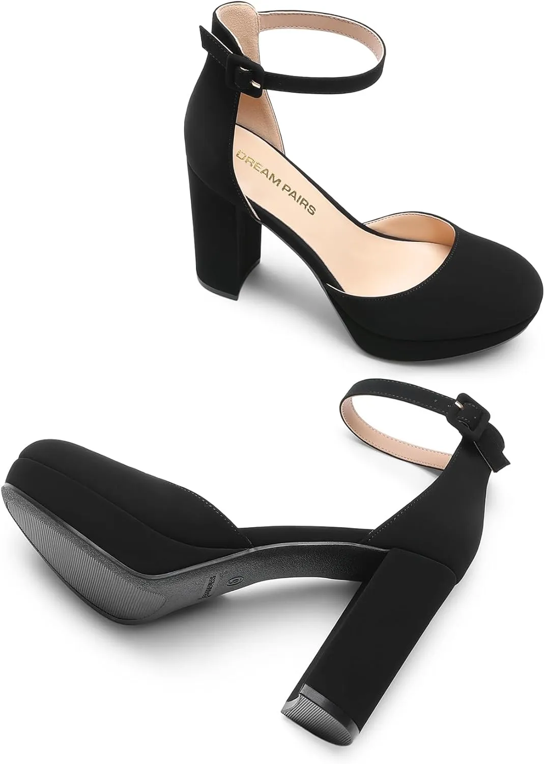 DREAM PAIRS Women's Platform Chunky High Heels Closed Toe Block Ankle Strap Dress Bridal Party Wedding Shoes
