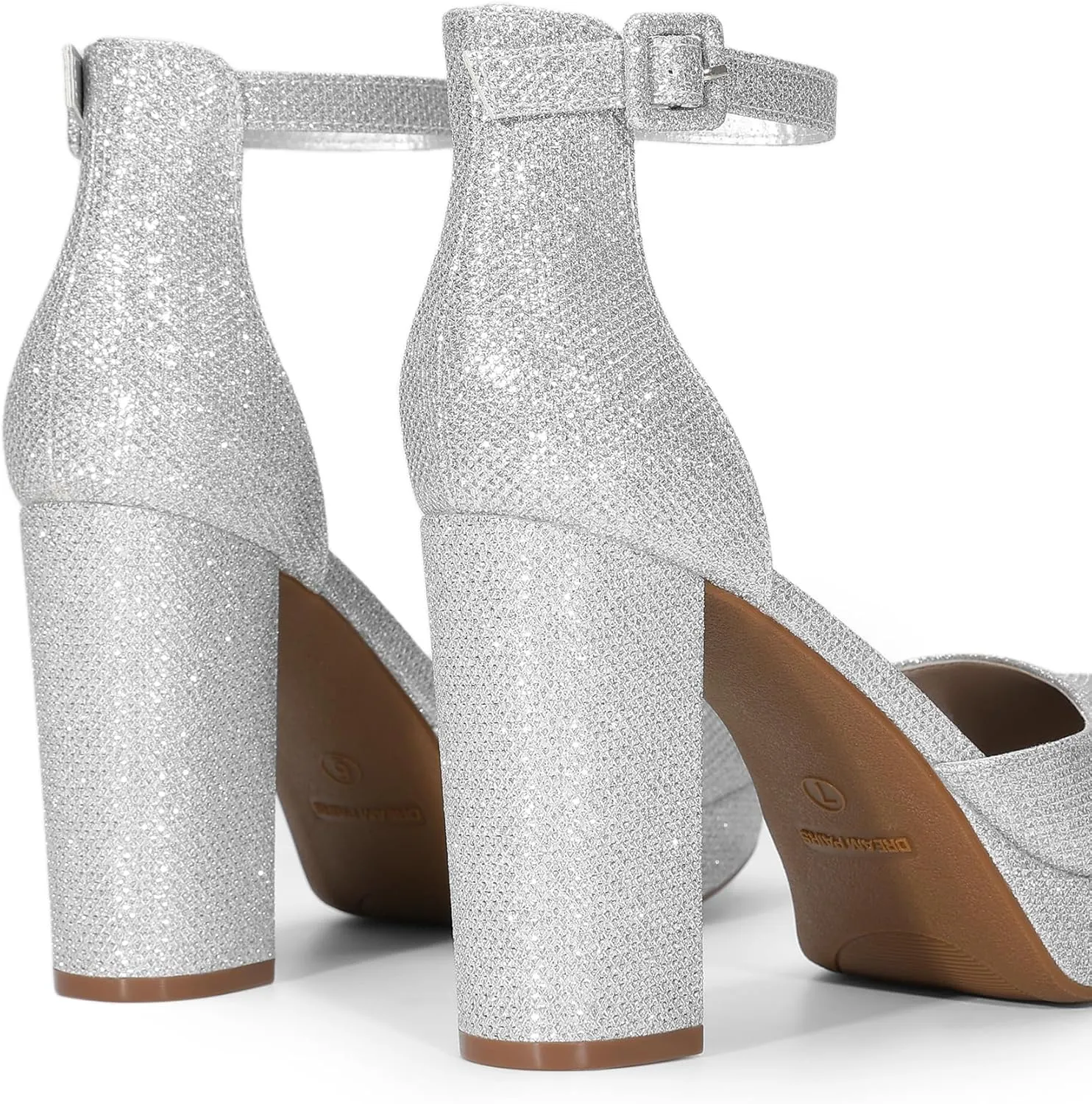 DREAM PAIRS Women's Platform Chunky High Heels Closed Toe Block Ankle Strap Dress Bridal Party Wedding Shoes