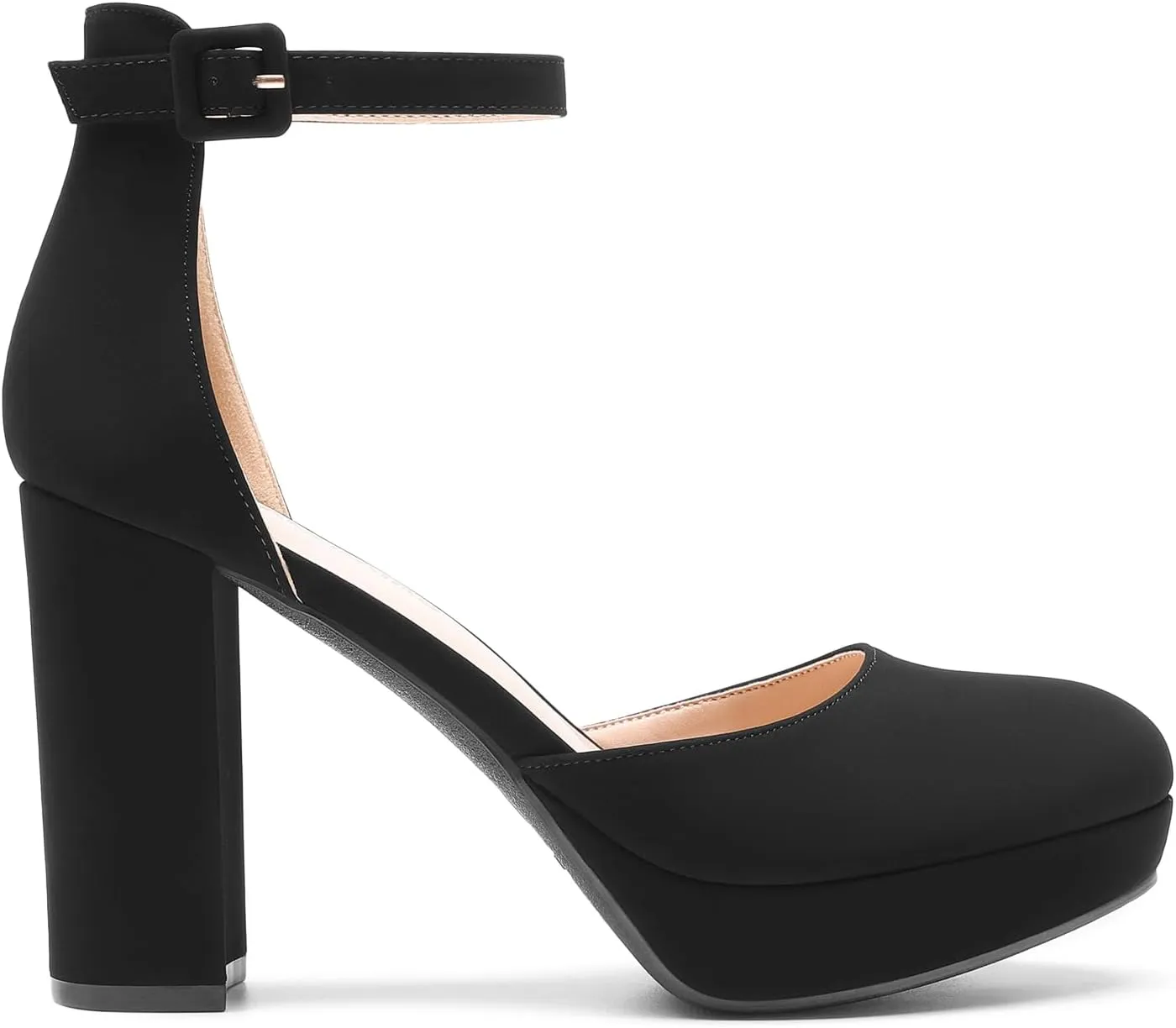 DREAM PAIRS Women's Platform Chunky High Heels Closed Toe Block Ankle Strap Dress Bridal Party Wedding Shoes