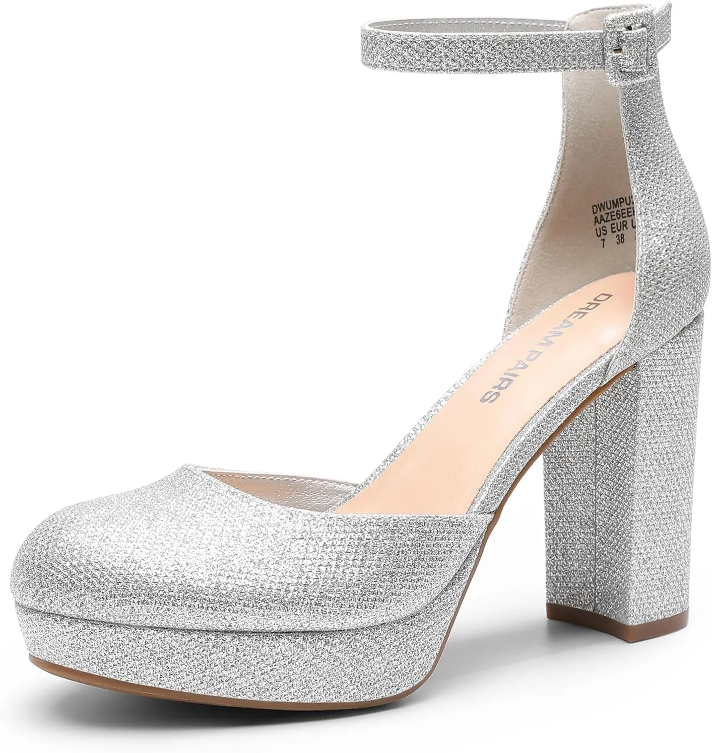 DREAM PAIRS Women's Platform Chunky High Heels Closed Toe Block Ankle Strap Dress Bridal Party Wedding Shoes