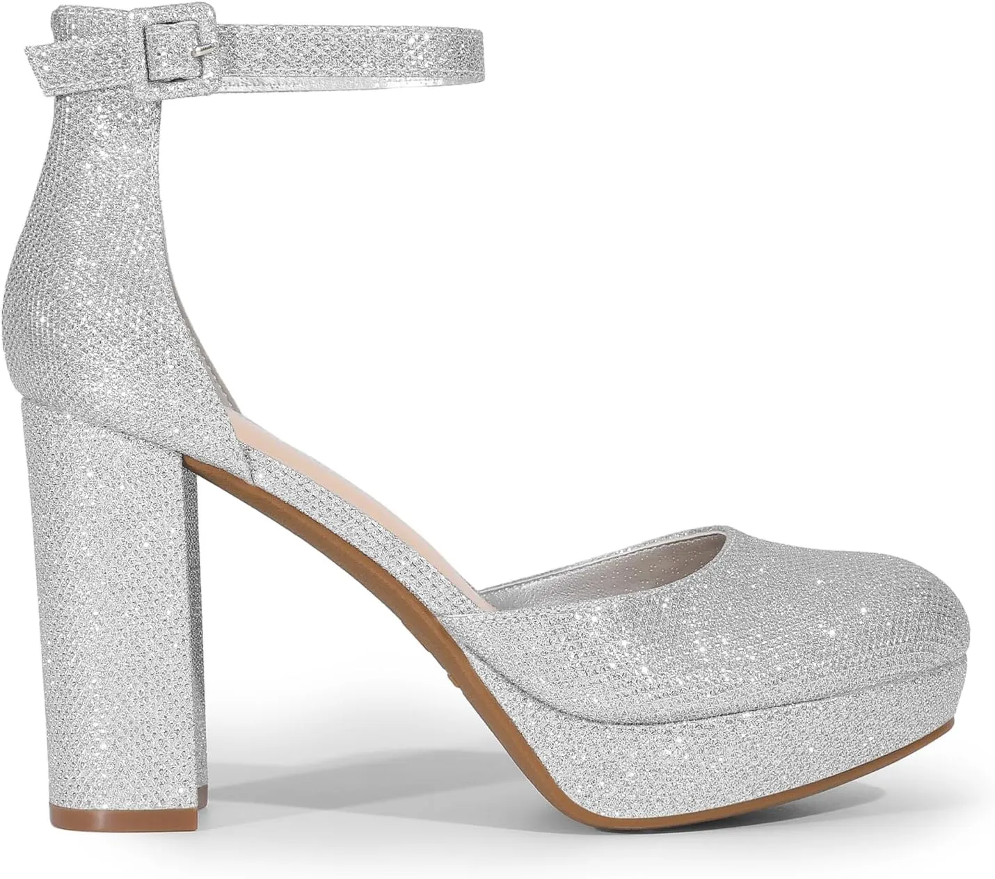 DREAM PAIRS Women's Platform Chunky High Heels Closed Toe Block Ankle Strap Dress Bridal Party Wedding Shoes
