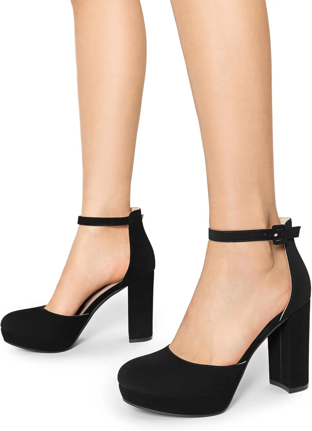 DREAM PAIRS Women's Platform Chunky High Heels Closed Toe Block Ankle Strap Dress Bridal Party Wedding Shoes