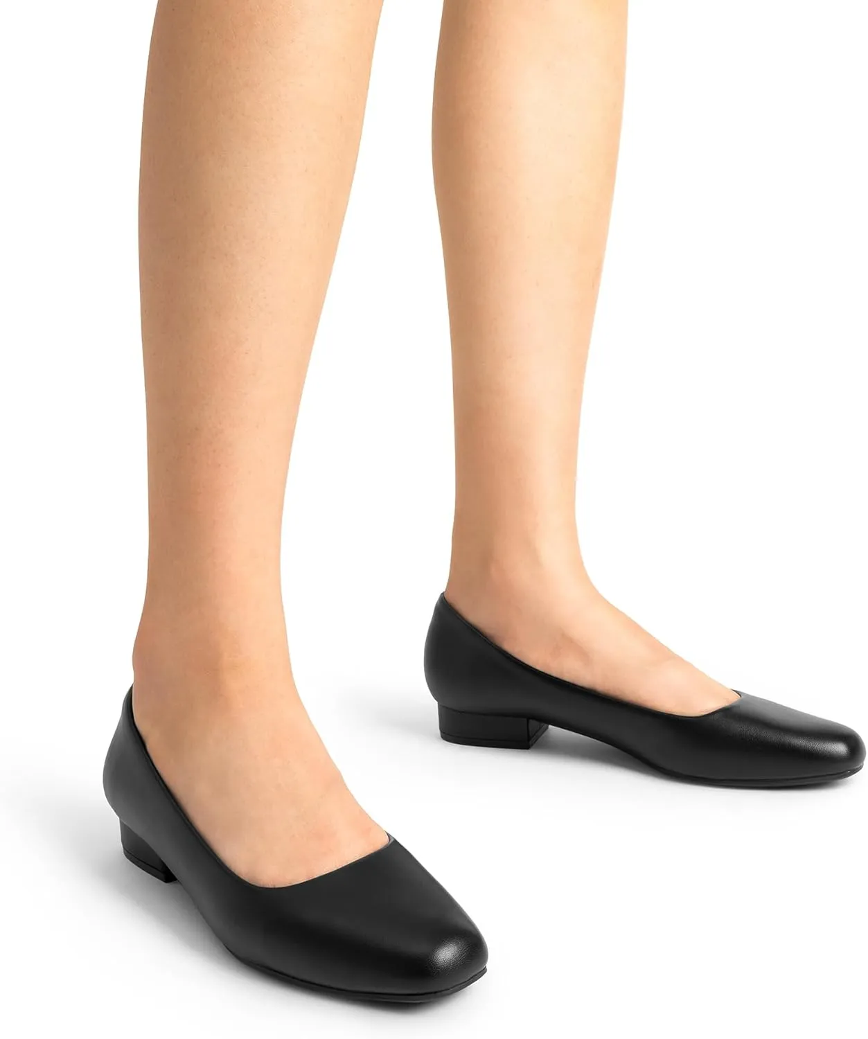 DREAM PAIRS Women's Pumps Low Chunky Closed Toe Heels for Women Comfortable Casual Slip-On Dress Shoes for Wedding Work Office Party