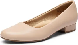 DREAM PAIRS Women's Pumps Low Chunky Closed Toe Heels for Women Comfortable Casual Slip-On Dress Shoes for Wedding Work Office Party
