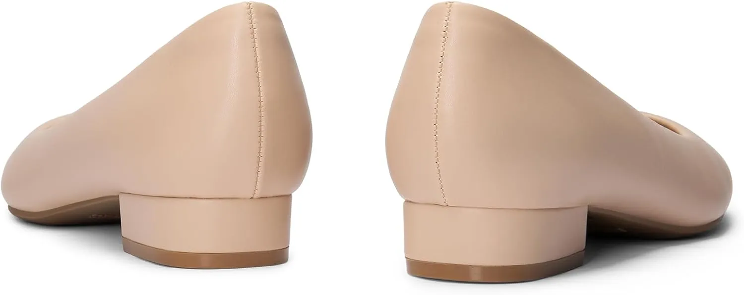 DREAM PAIRS Women's Pumps Low Chunky Closed Toe Heels for Women Comfortable Casual Slip-On Dress Shoes for Wedding Work Office Party