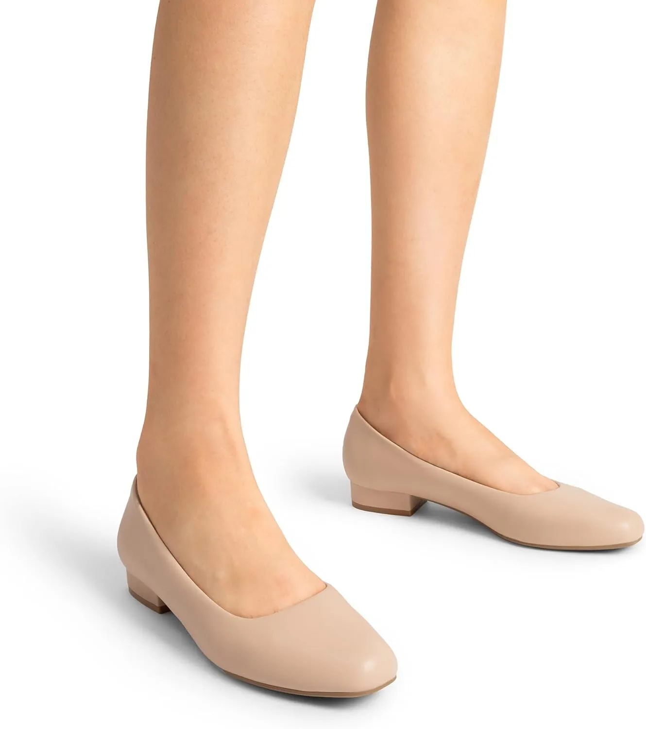 DREAM PAIRS Women's Pumps Low Chunky Closed Toe Heels for Women Comfortable Casual Slip-On Dress Shoes for Wedding Work Office Party