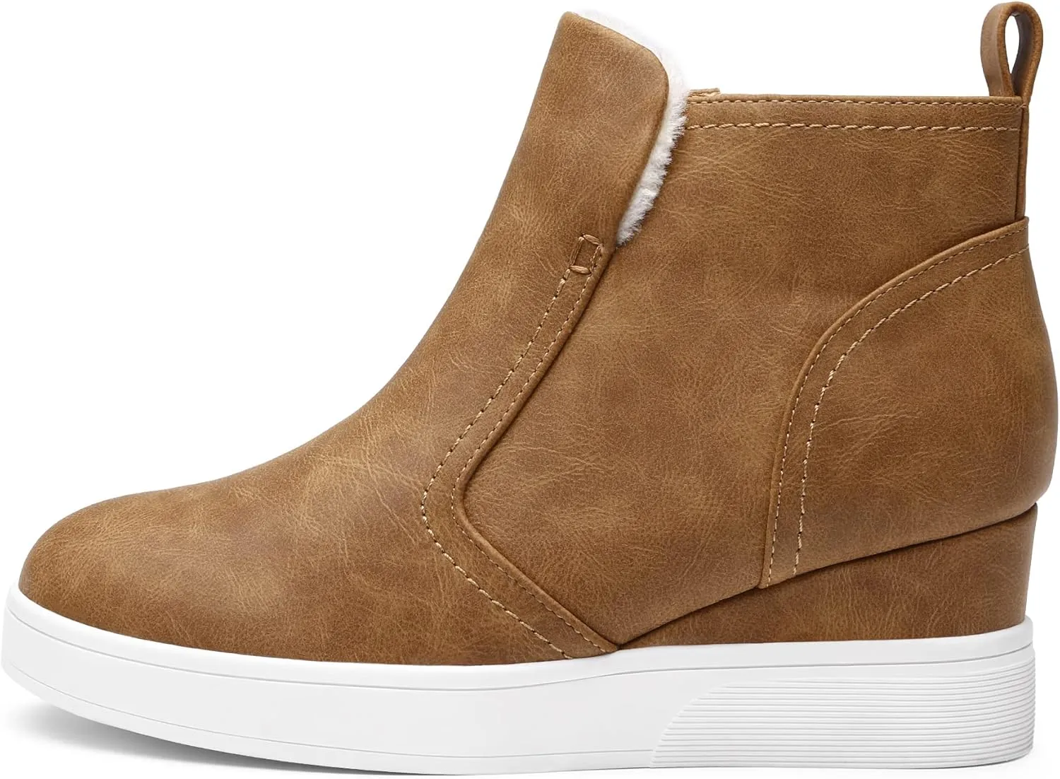DREAM PAIRS Womens Slip on High Top Wedge Sneakers Hidden Heel Platform Wedgie Ankle Booties