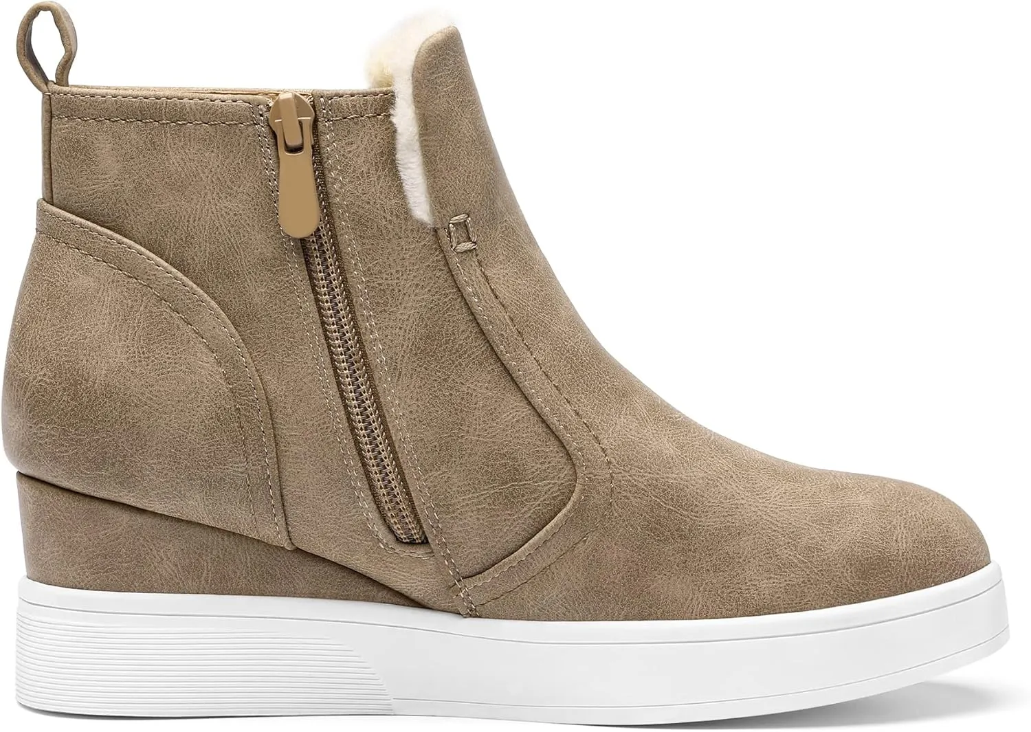 DREAM PAIRS Womens Slip on High Top Wedge Sneakers Hidden Heel Platform Wedgie Ankle Booties