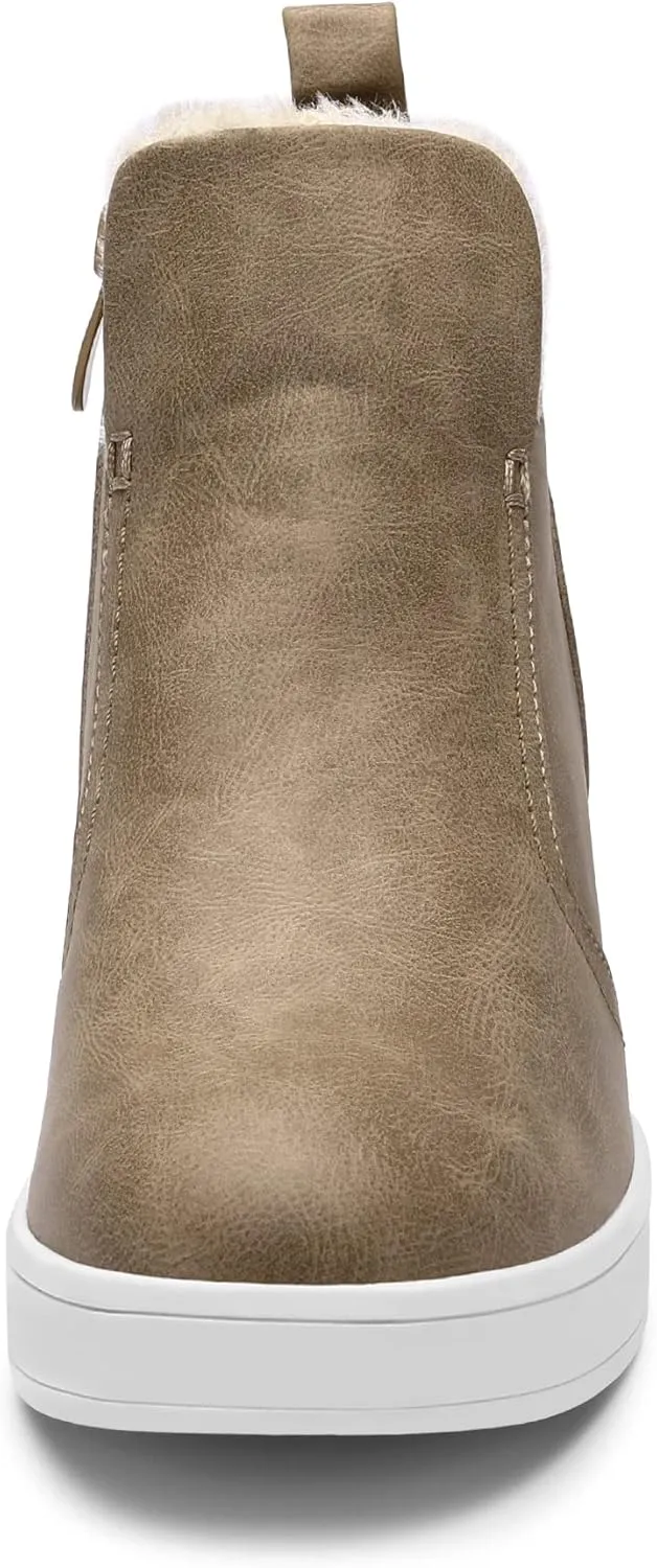 DREAM PAIRS Womens Slip on High Top Wedge Sneakers Hidden Heel Platform Wedgie Ankle Booties