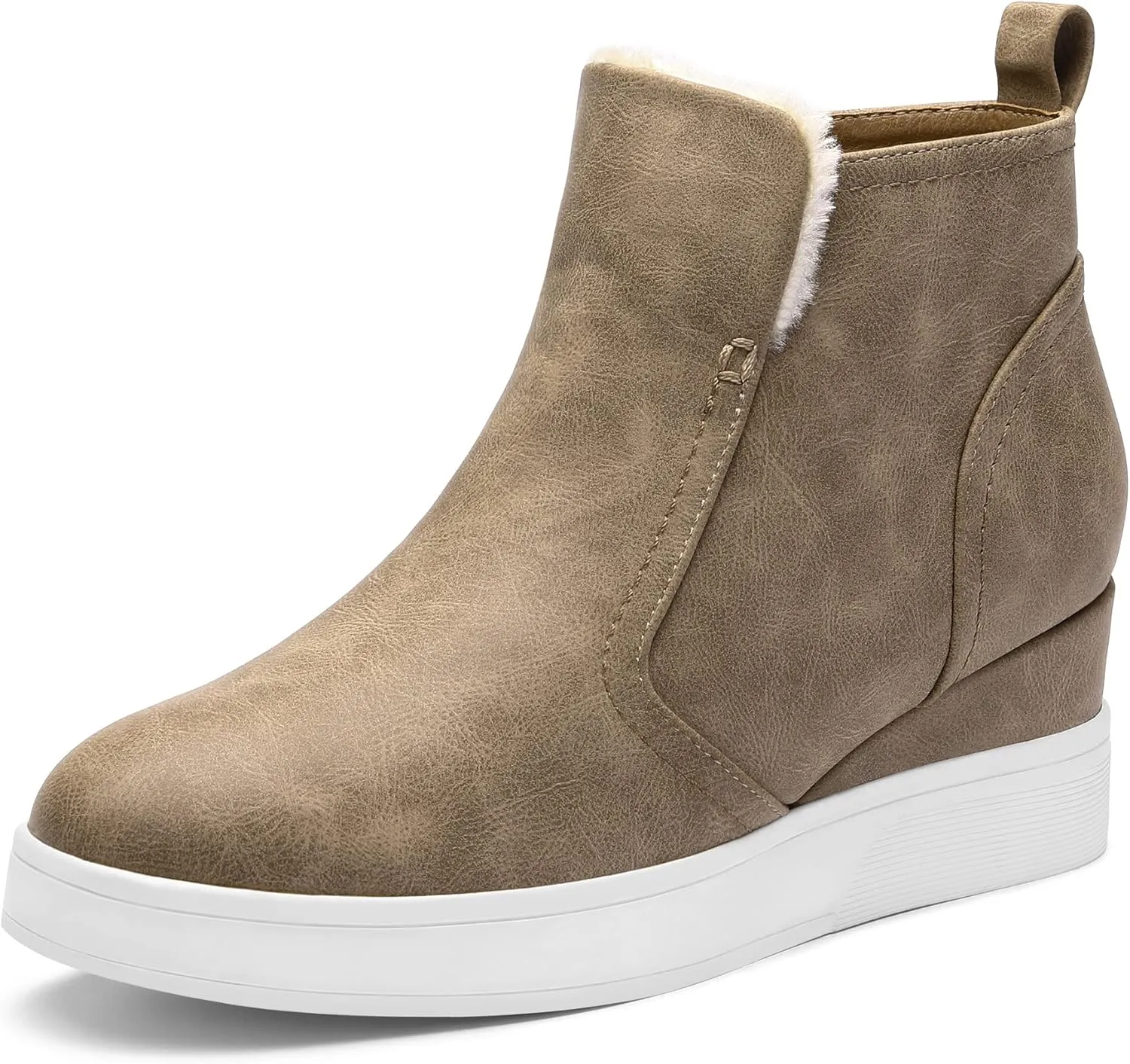 DREAM PAIRS Womens Slip on High Top Wedge Sneakers Hidden Heel Platform Wedgie Ankle Booties