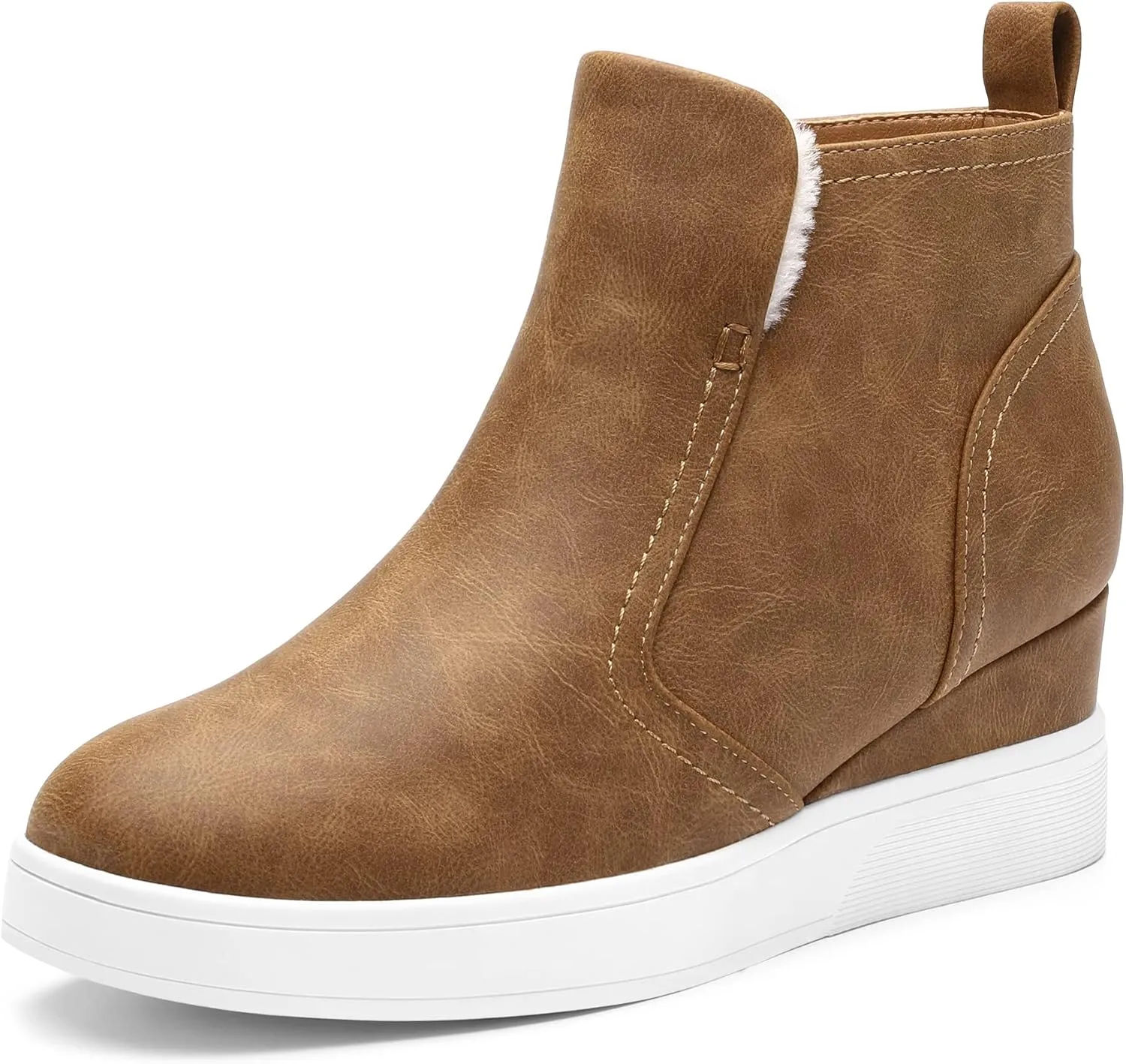 DREAM PAIRS Womens Slip on High Top Wedge Sneakers Hidden Heel Platform Wedgie Ankle Booties
