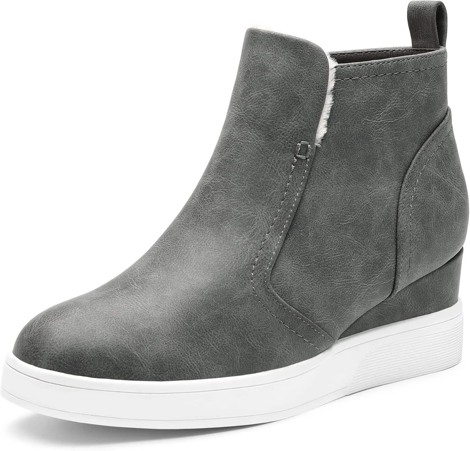 DREAM PAIRS Womens Slip on High Top Wedge Sneakers Hidden Heel Platform Wedgie Ankle Booties