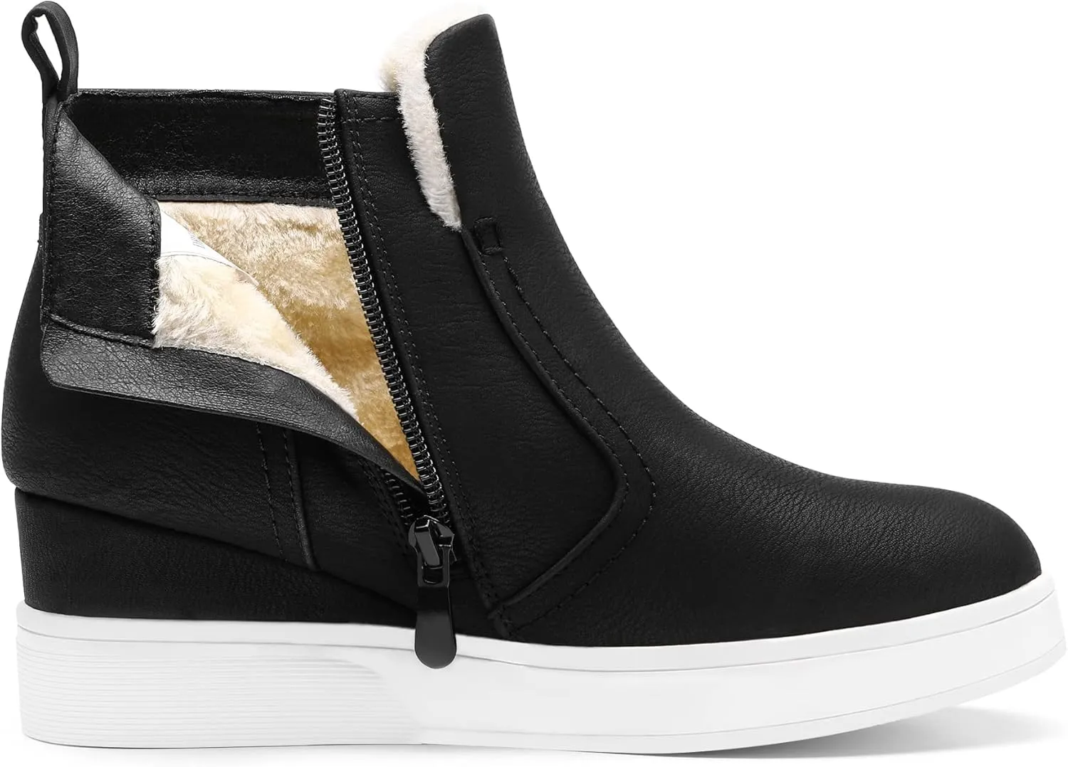 DREAM PAIRS Womens Slip on High Top Wedge Sneakers Hidden Heel Platform Wedgie Ankle Booties