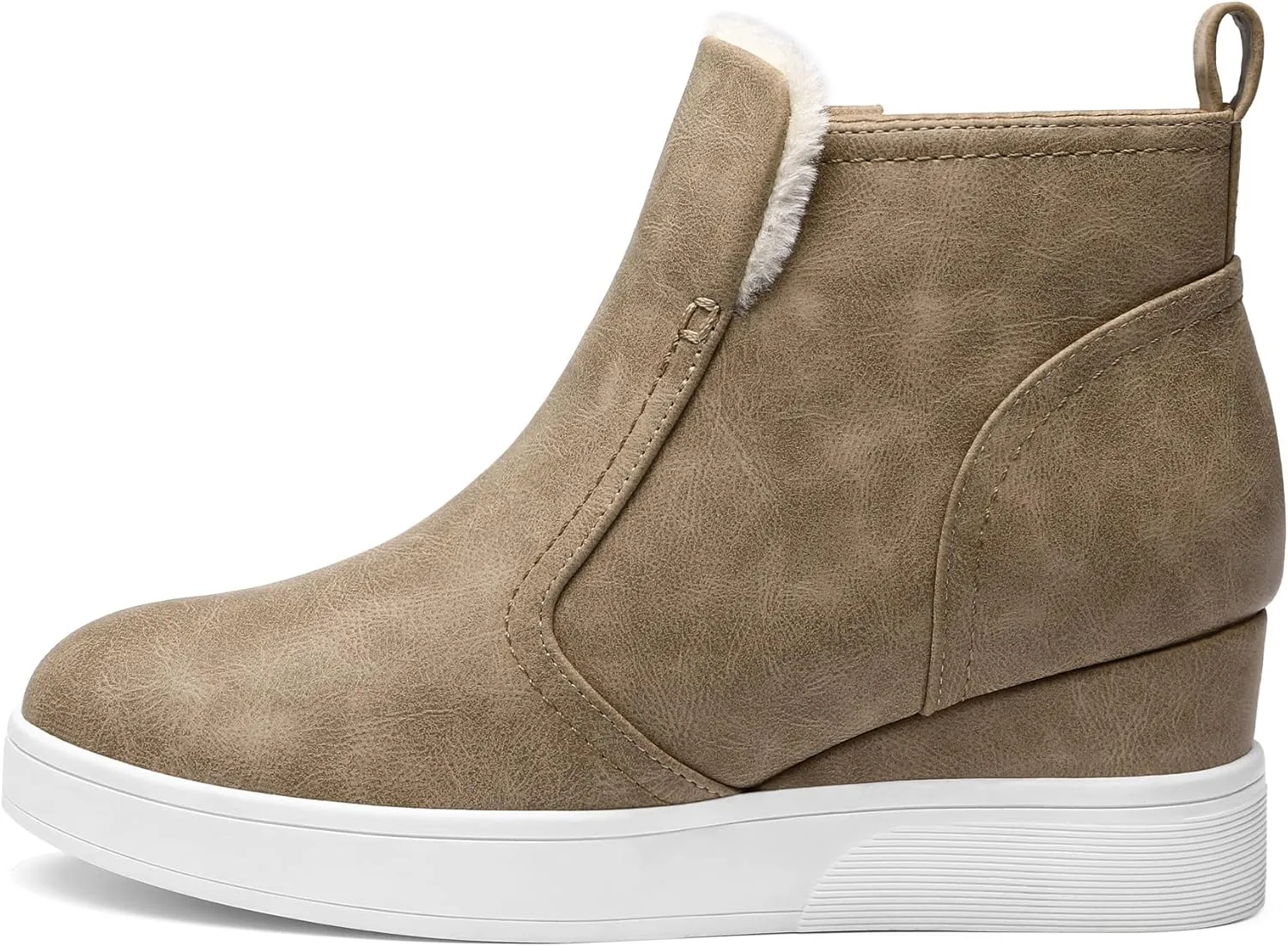 DREAM PAIRS Womens Slip on High Top Wedge Sneakers Hidden Heel Platform Wedgie Ankle Booties