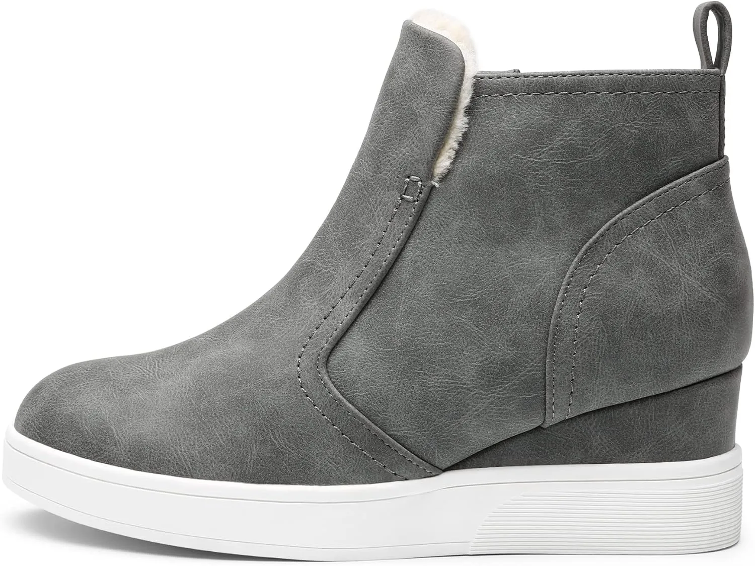 DREAM PAIRS Womens Slip on High Top Wedge Sneakers Hidden Heel Platform Wedgie Ankle Booties