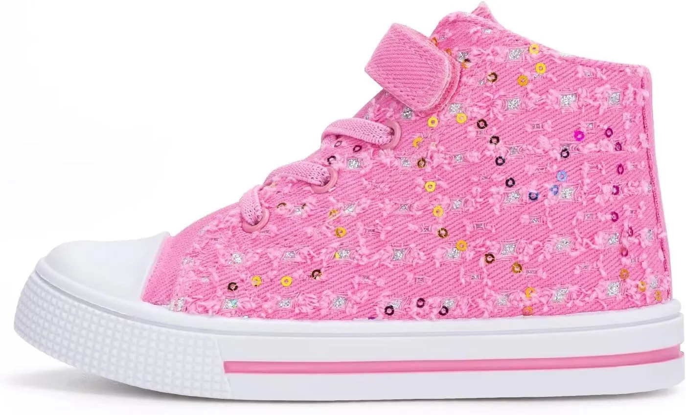 EUXTERPA Kids High Top Shoes Toddler Canvas Sneakers Boys Girls Casual Walking Sports Shoe
