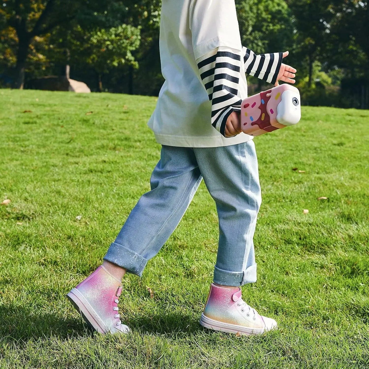 EUXTERPA Kids High Top Shoes Toddler Canvas Sneakers Boys Girls Casual Walking Sports Shoe
