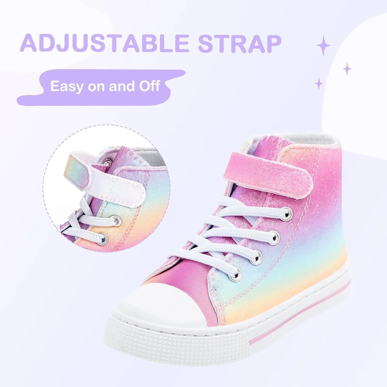 EUXTERPA Kids High Top Shoes Toddler Canvas Sneakers Boys Girls Casual Walking Sports Shoe
