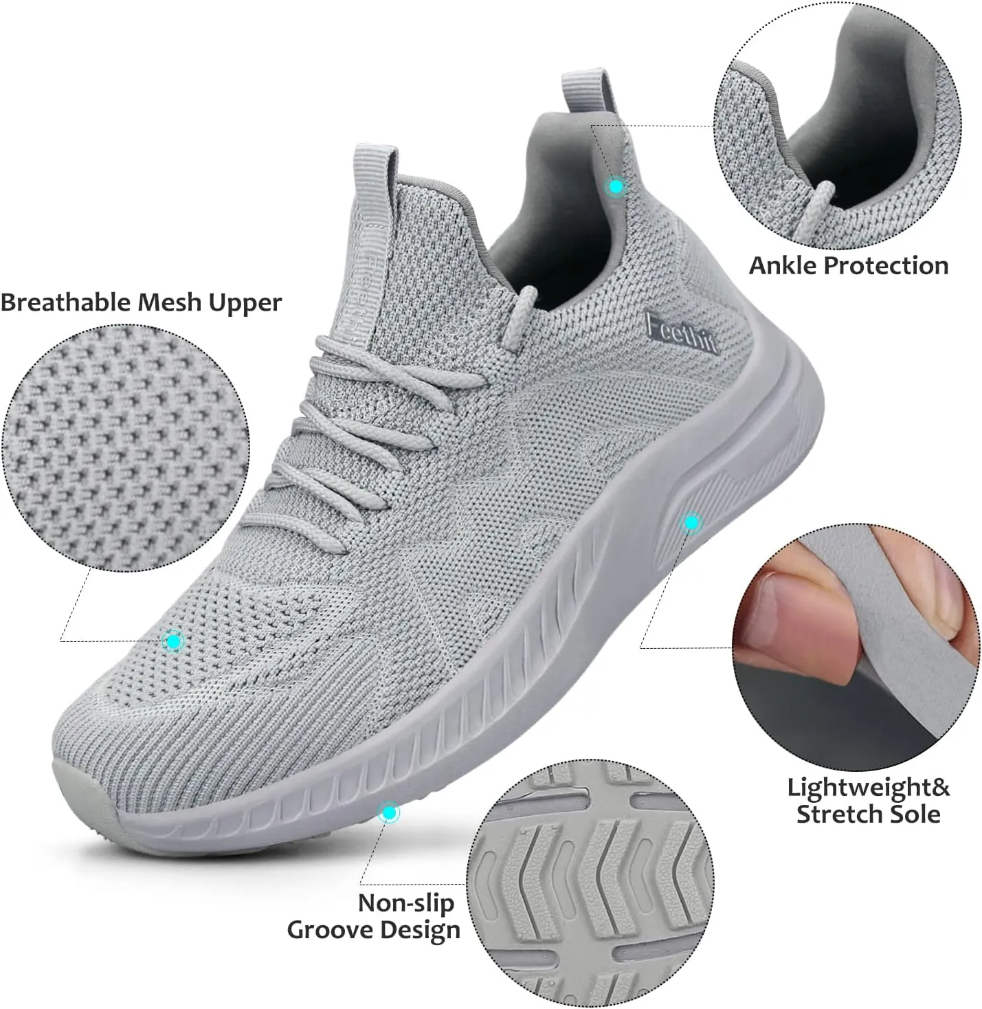 Feethit Women's Running Shoes Lightweight Breathable Walking Sneakers Non-Slip Tennis Gym Workout Athletic Shoes