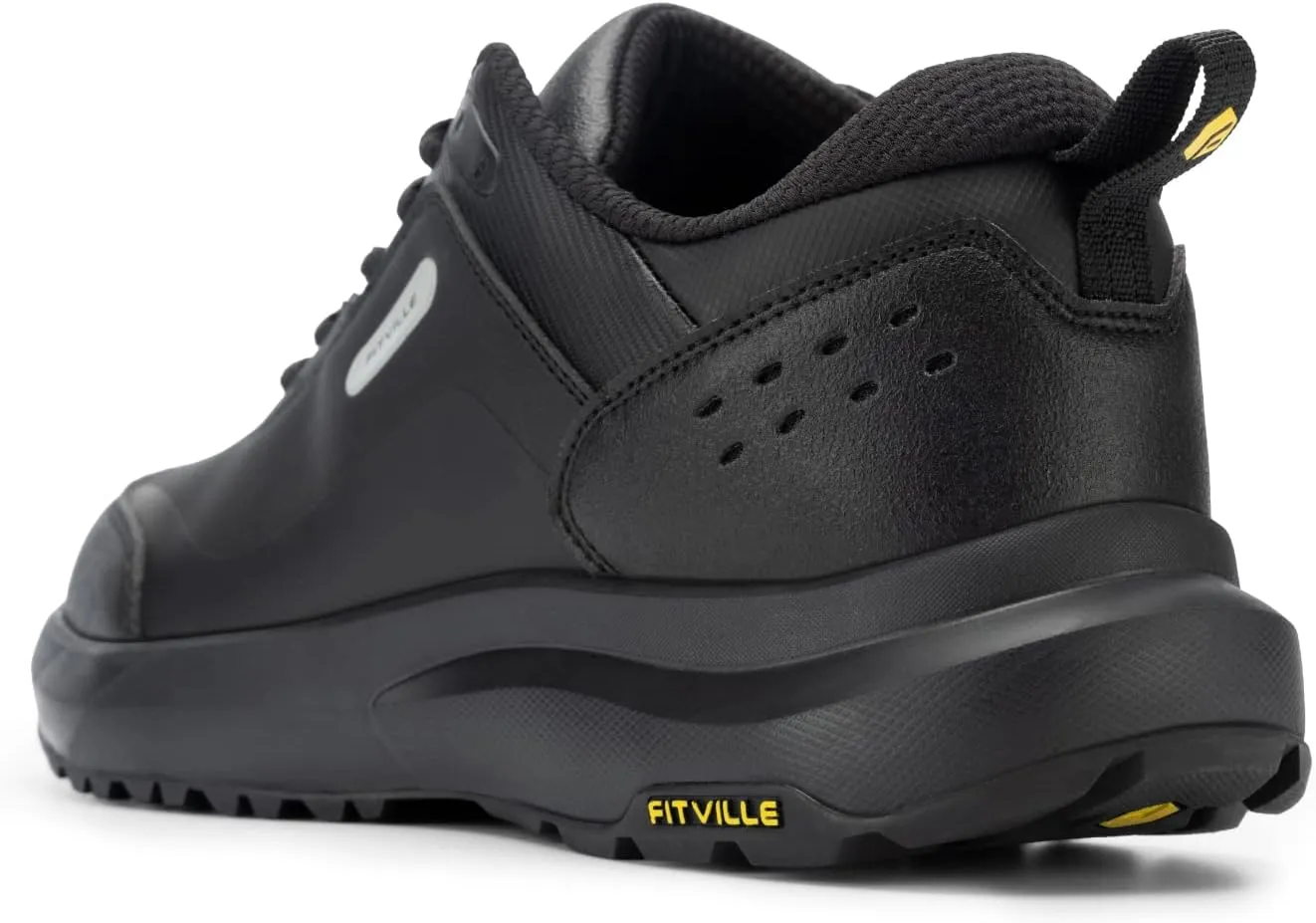 FitVille Men's Extra Wide Hiking Shoes Outdoor Walking Shoes Low-top Waterproof Work Shoes Soft Toe with Arch Support for Heel Pain Relief - Rugged Core