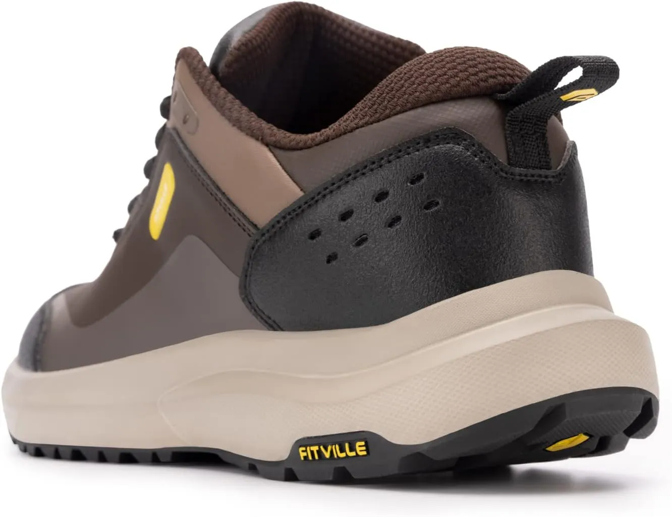FitVille Men's Extra Wide Hiking Shoes Outdoor Walking Shoes Low-top Waterproof Work Shoes Soft Toe with Arch Support for Heel Pain Relief - Rugged Core