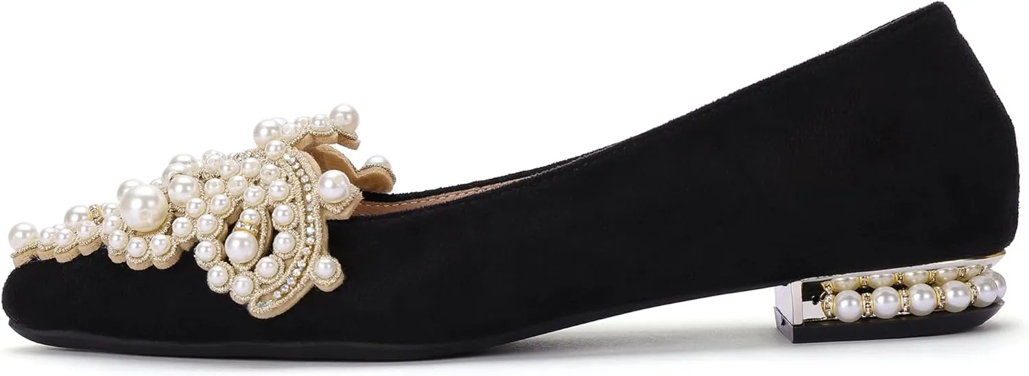 Flats for Women Bling Rhinestone Pointed Flat Shoes Comfort Slip on Low Heel Wedding Dress Shoes Ballet Flat Shoe