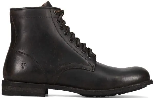 Frye Tyler Lace Up Boots for Men Crafted from Soft Vintage Leather with Blake Construction, Burnished Toe and Heel, and Rubber Inserts on Leather Soles  5  Shaft Height