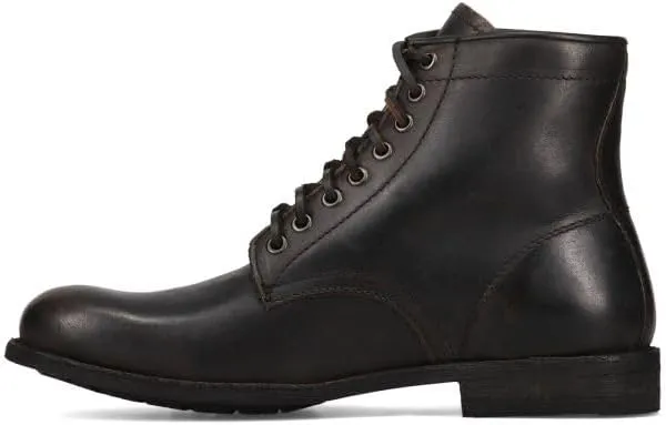 Frye Tyler Lace Up Boots for Men Crafted from Soft Vintage Leather with Blake Construction, Burnished Toe and Heel, and Rubber Inserts on Leather Soles  5  Shaft Height