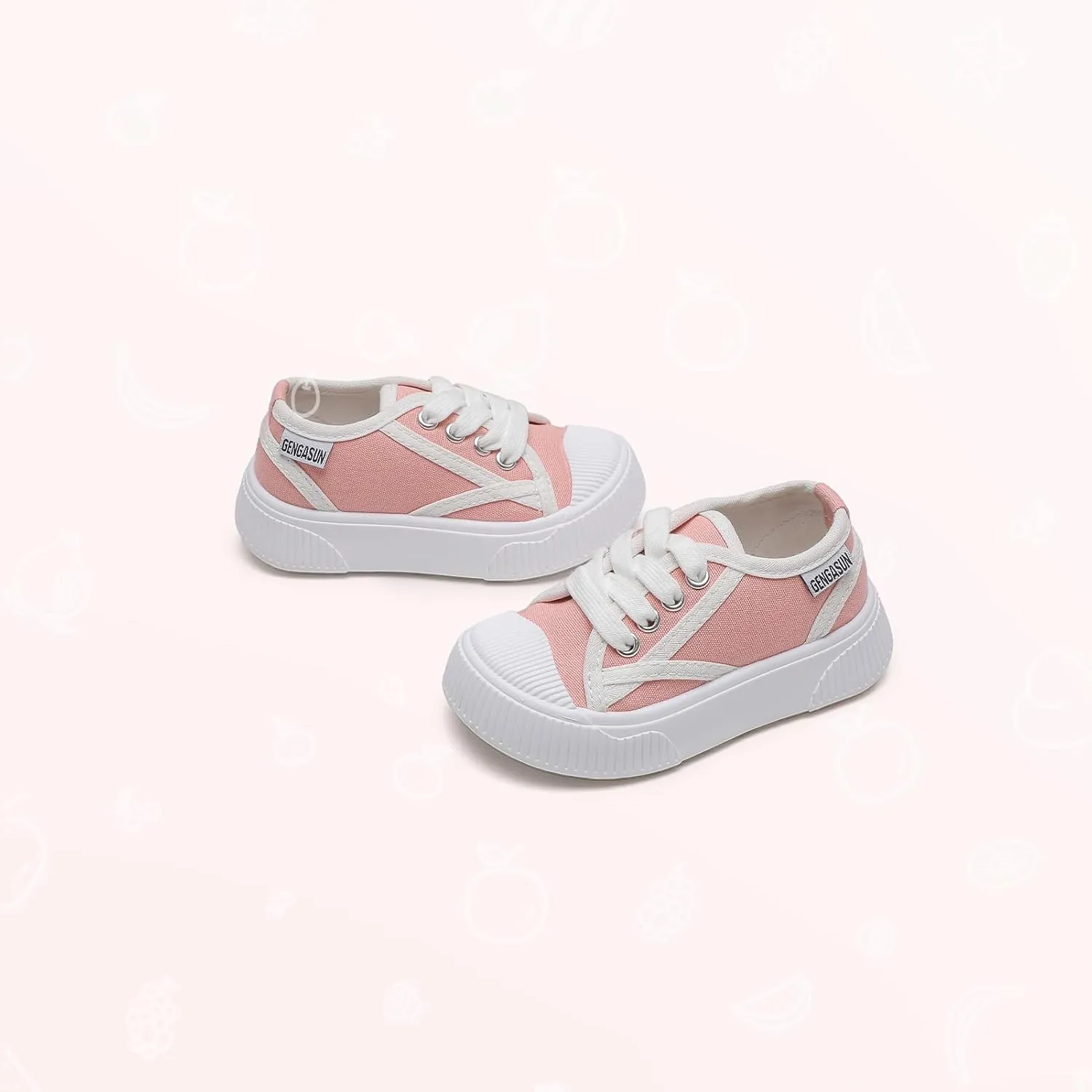 Girls Sneakers Kids High Top Casual Canvas Shoes with Hook & Loop Closure Gradient Color Pinky Heart