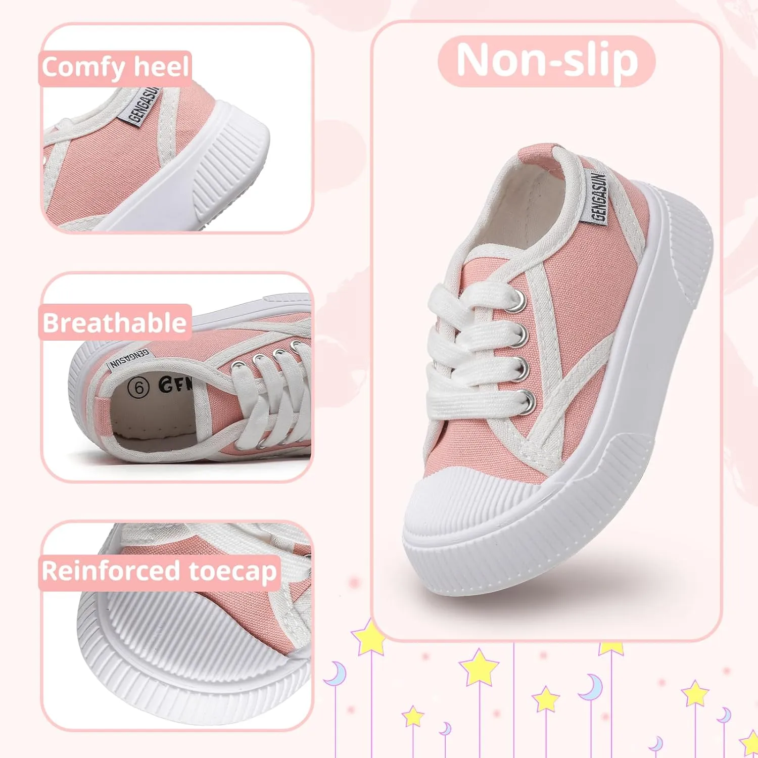 Girls Sneakers Kids High Top Casual Canvas Shoes with Hook & Loop Closure Gradient Color Pinky Heart