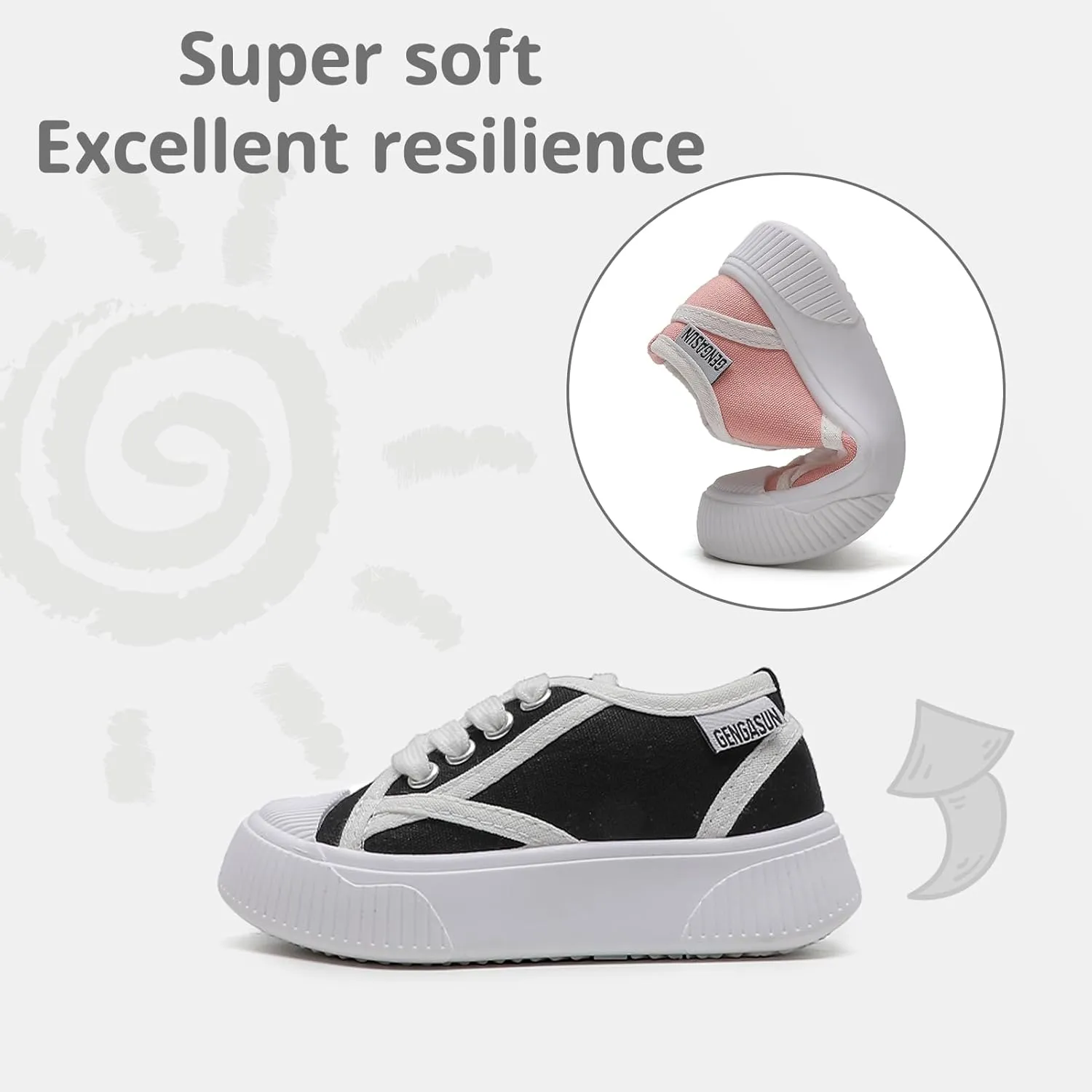 Girls Sneakers Kids High Top Casual Canvas Shoes with Hook & Loop Closure Gradient Color Pinky Heart