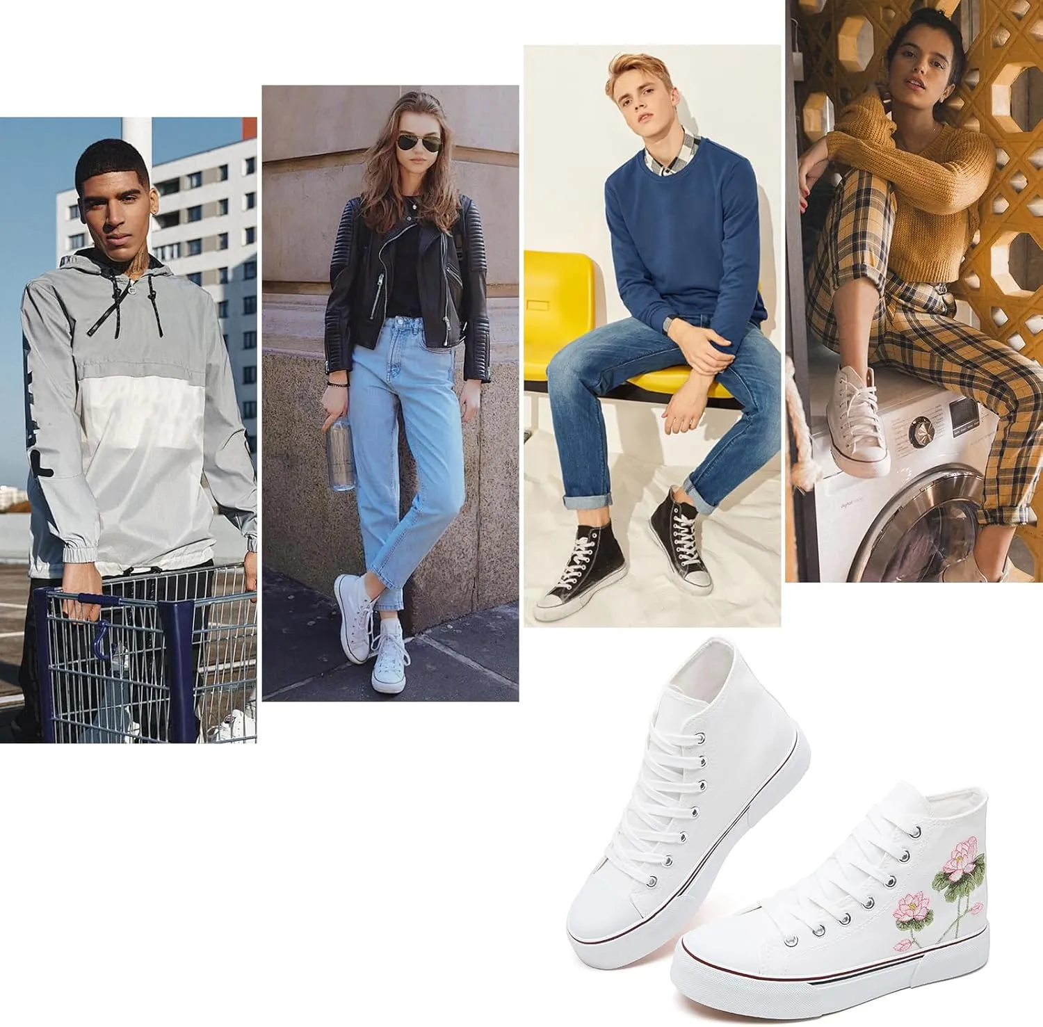 hash bubbie Unisex Fashion High top Sneakers Womens Classic High Tops Canvas Shoes Casual Tennis Shoes for Men
