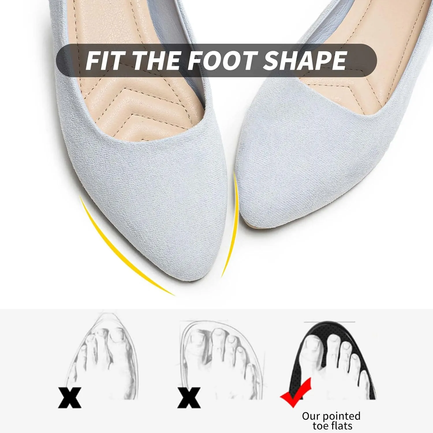 HEAWISH Womens Black Flats Shoes Comfortable Suede Pointed Toe Slip On Casual Ballet Flats Dress Shoes Nude Flats