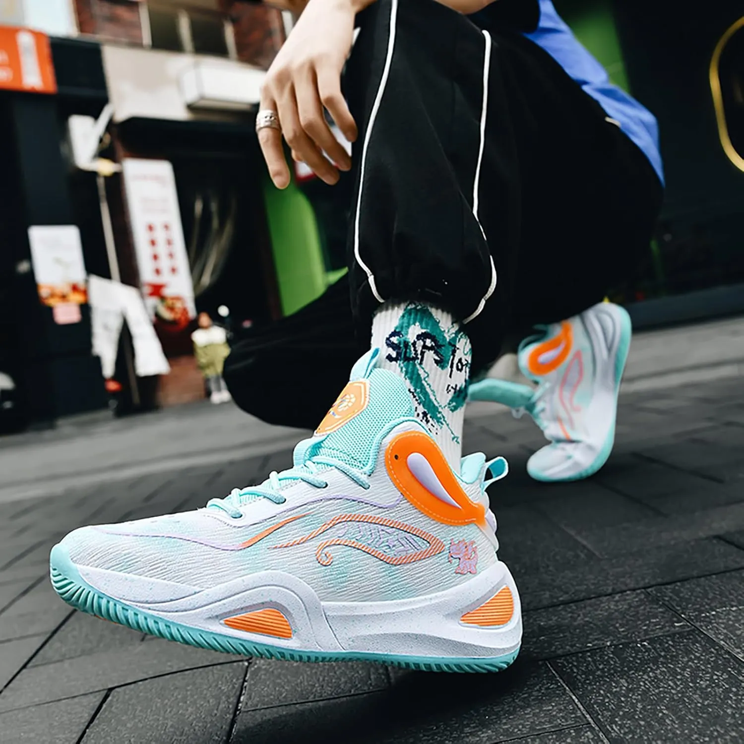 High Upper Basketball Shoes for Men Women Sneakers Fashion Breathable Sports Shoes Anti Slip